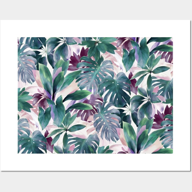 Tropical Emerald Jungle in light cool tones Wall Art by micklyn